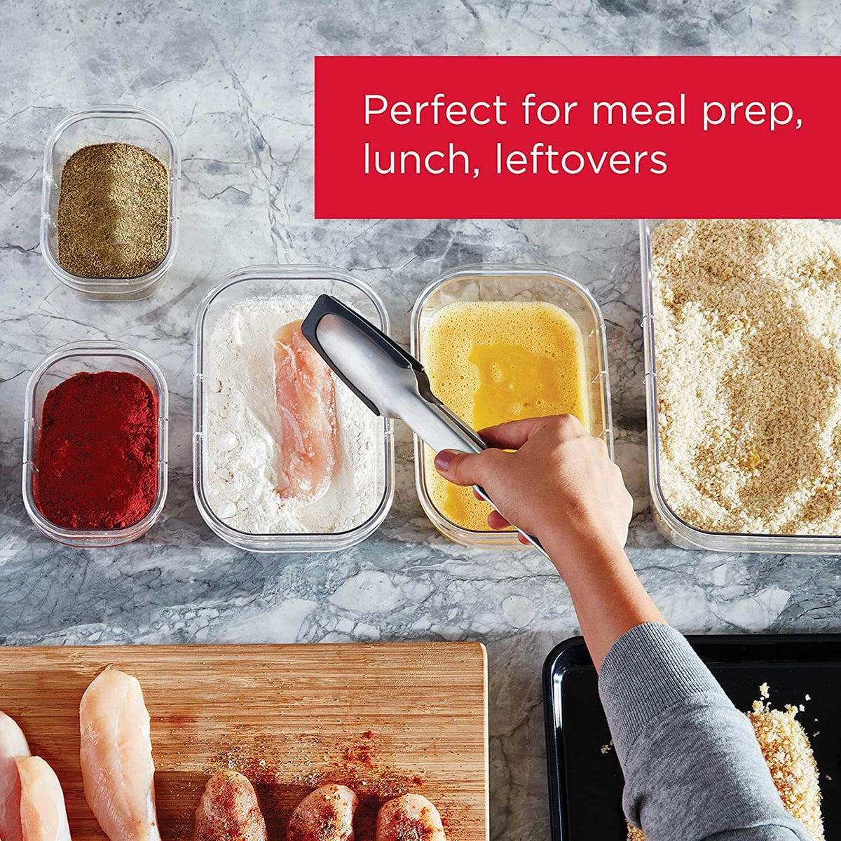 5 Piece Clear Airtight Meal Prep/Storage Container