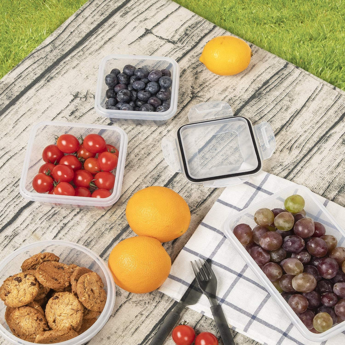 Melzware - 24 Piece Airtight Plastic Food Storage Container Set