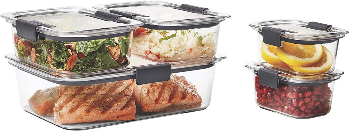 5 Piece Clear Airtight Meal Prep/ Storage Containers
