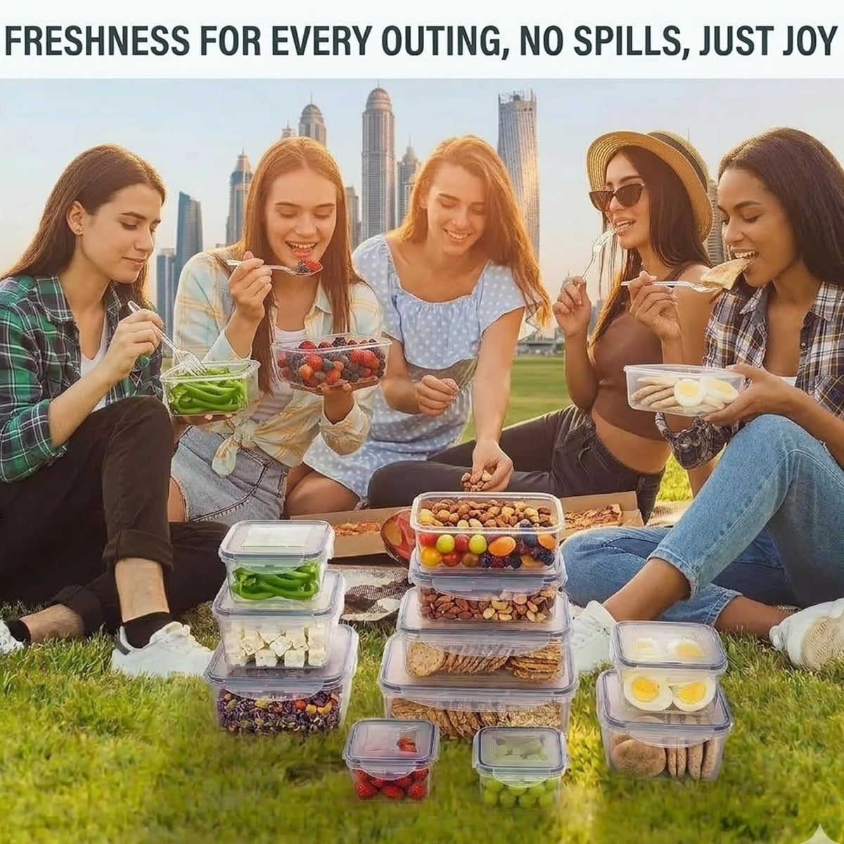 8 Piece Airtight Plastic Meal Prep/Storage Containers