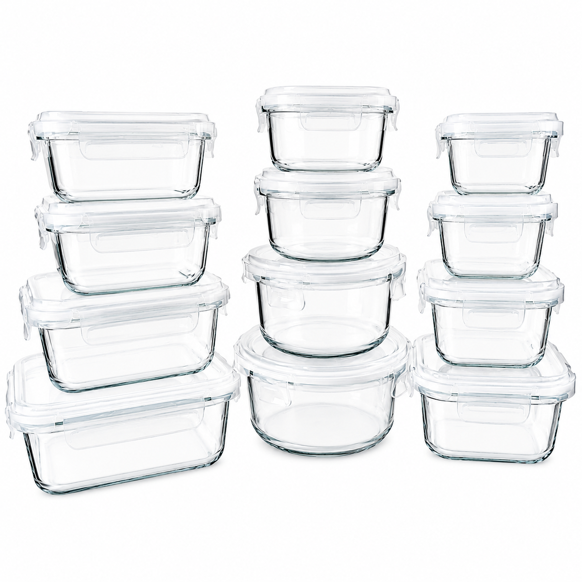 12 Piece Glass Food Storage Containers