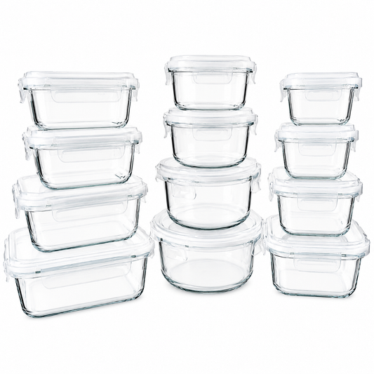 12 Piece Glass Food Storage Containers