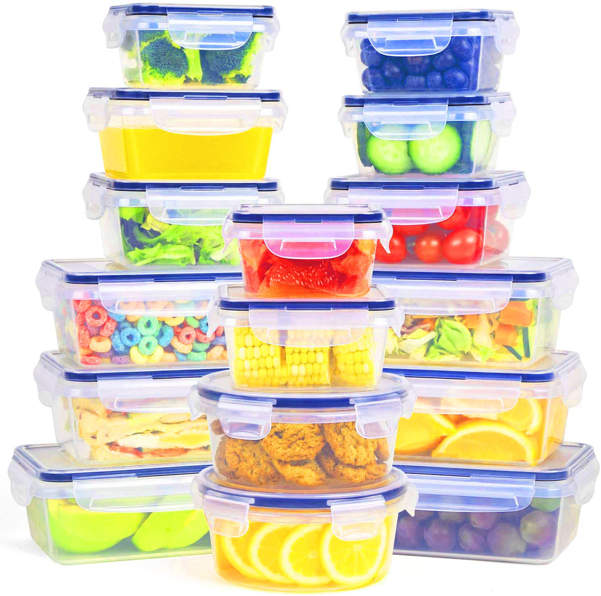 Melzware - 7 Piece Airtight Plastic Food Storage Container Set - Melzware