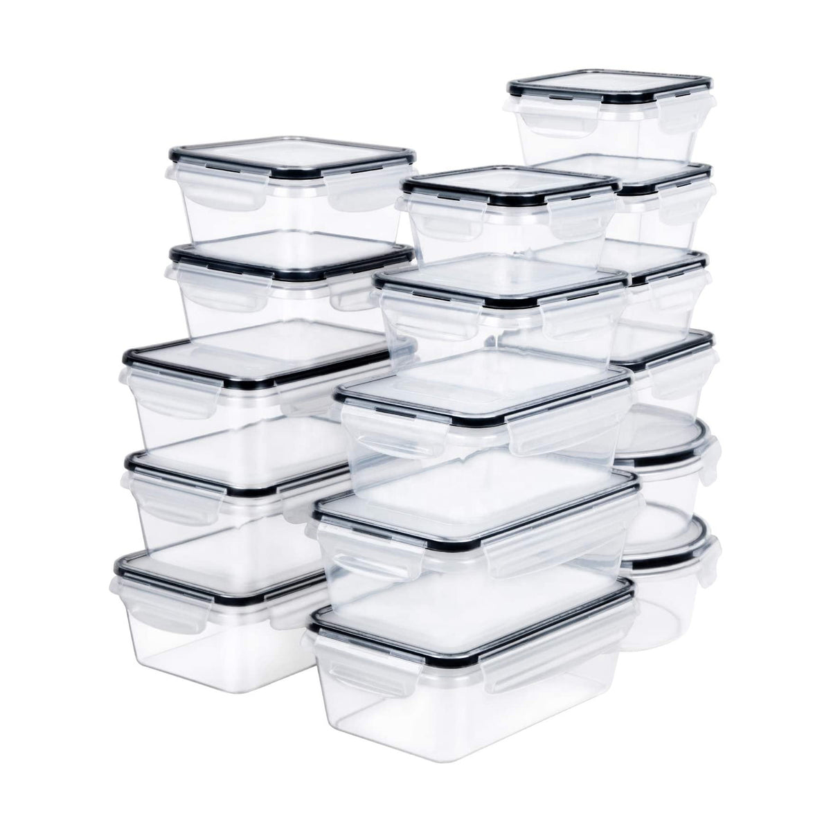 16 Piece Airtight Plastic Meal Prep/Storage Containes